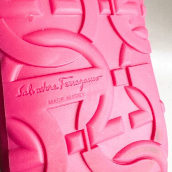 Salvatore Ferragamo Barbie Pink Mid Calf Rain Boots 9 - Picture 6 of 7